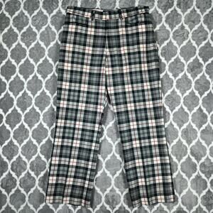 Ian Poulter Design Golf Pants Men 34 Grey Tartan Plaid Wool Blend Trousers